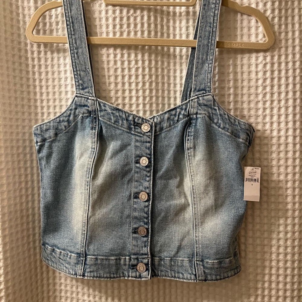 Denim Button-Up Women's Top